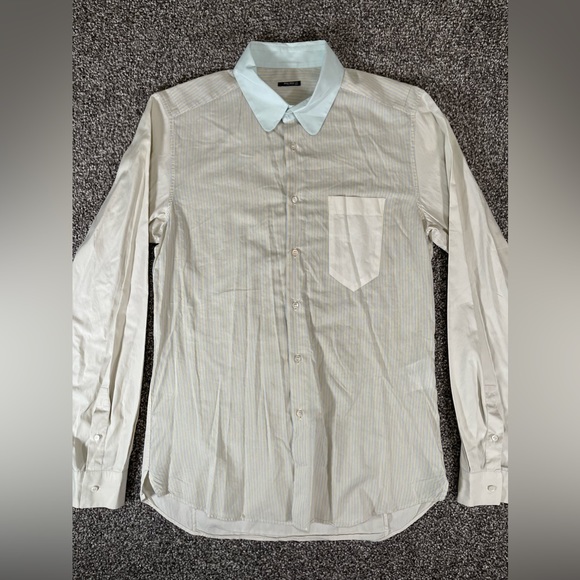 Miu Miu Mens Size Medium 42/16.5 Button Up Shirt Round Collar Cotton Cupro Blend - Picture 1 of 14